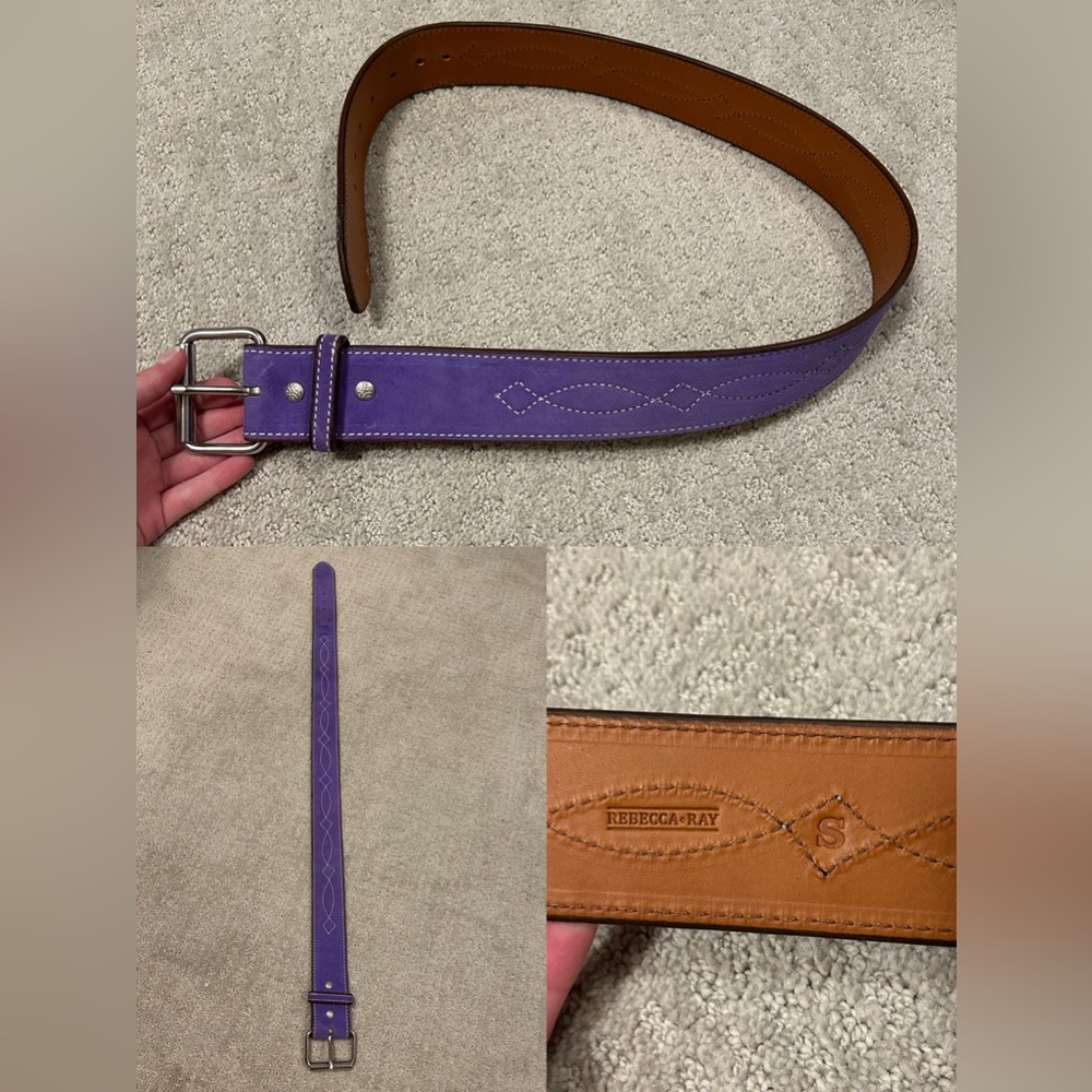 Purple Leather Belt